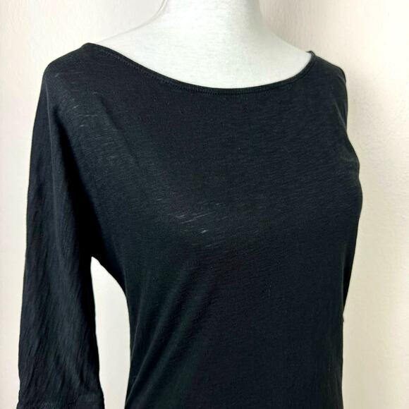 Lilly Pulitzer | Cassie Black Slub Pima Cotton 3/4 Sleeve T-shirt Mini Dress - Picture 5 of 9